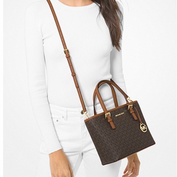 MICHAEL KORS
Jet Set Travel Extra-Small Logo Top-Zip Tote Bag Brown sign… - Picture 2 of 4
